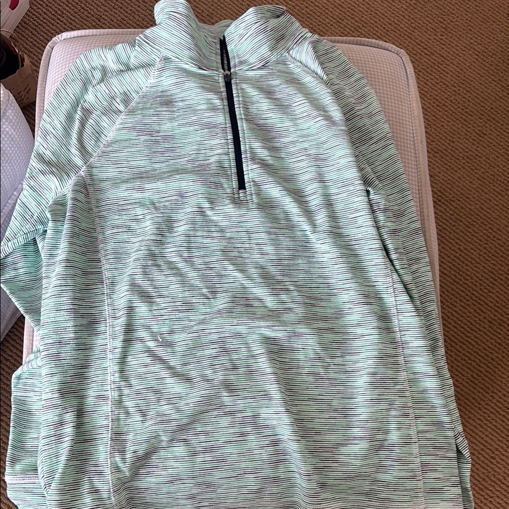 T by Talbots Mint Green Quarter-Zip Pullover